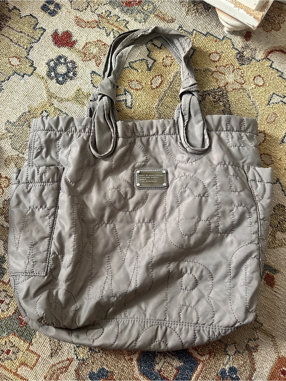 Marc By Marc Jacobs Grey Quilted Tote Bag